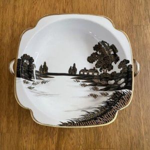 Antique Noritake Morimura Hand Painted Double Handle Serving Bowl Nippon